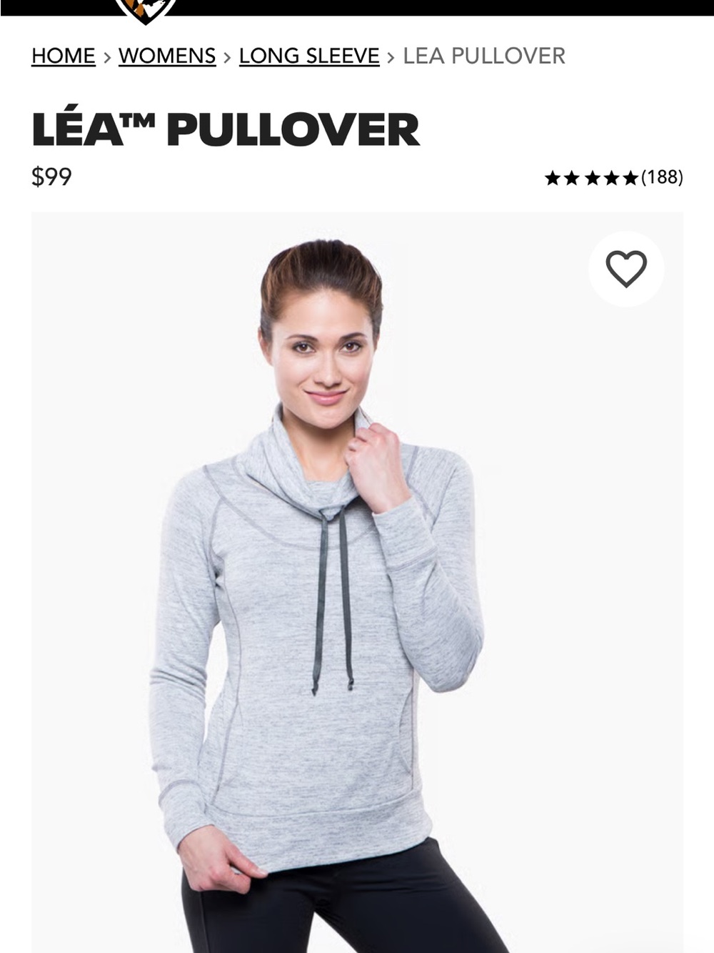 Kuhl Lea Pullover Cowl Neck Sweater in Heather Grey